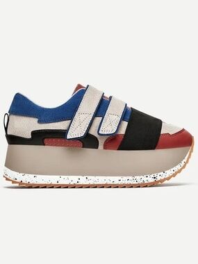 Zara Platform Velcro Multicolored Sneakers 2018 Size 39 / 8 NWT